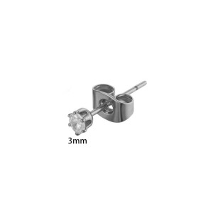 Boucle D'Oreille Piercing Simple En Acier Inoxydable Étanche Couleur Or Avec Zircon (1 Pièce) h5 Image2