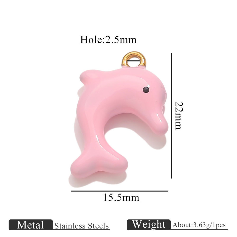 Pendentif Dauphin Pour Femme, En Acier Inoxydable Étanche, Couleur Or (1 Pièce) 