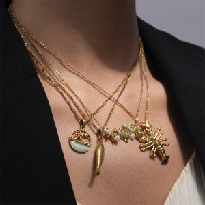 Collier Pendentif Étanche En Acier Inoxydable Couleur Or (1 Pièce) h5 Image2