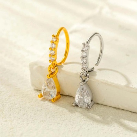 1 Pièce De Piercing De Nez En Zircon Couleur Cuivre Doré
