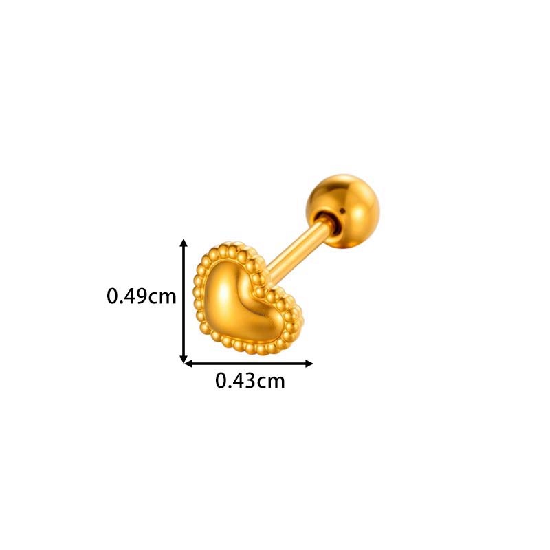 Boucle D'Oreille Piercing En Acier Inoxydable Étanche Couleur Or (1 Pièce) Image2