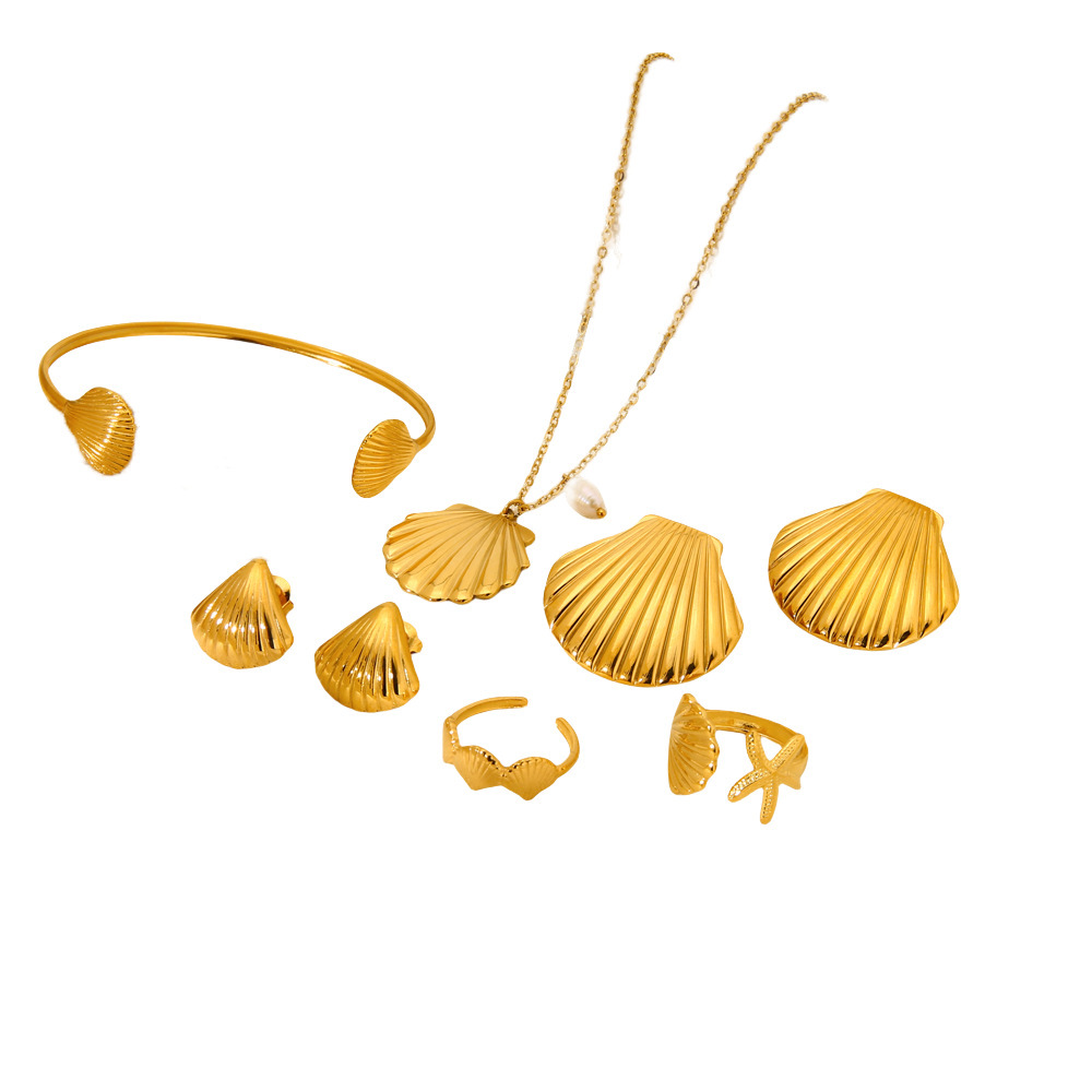Ensembles De Bijoux Romantiques En Acier Inoxydable Imperméable Couleur Or, Inspirés Des Tortues De Vacances Image3