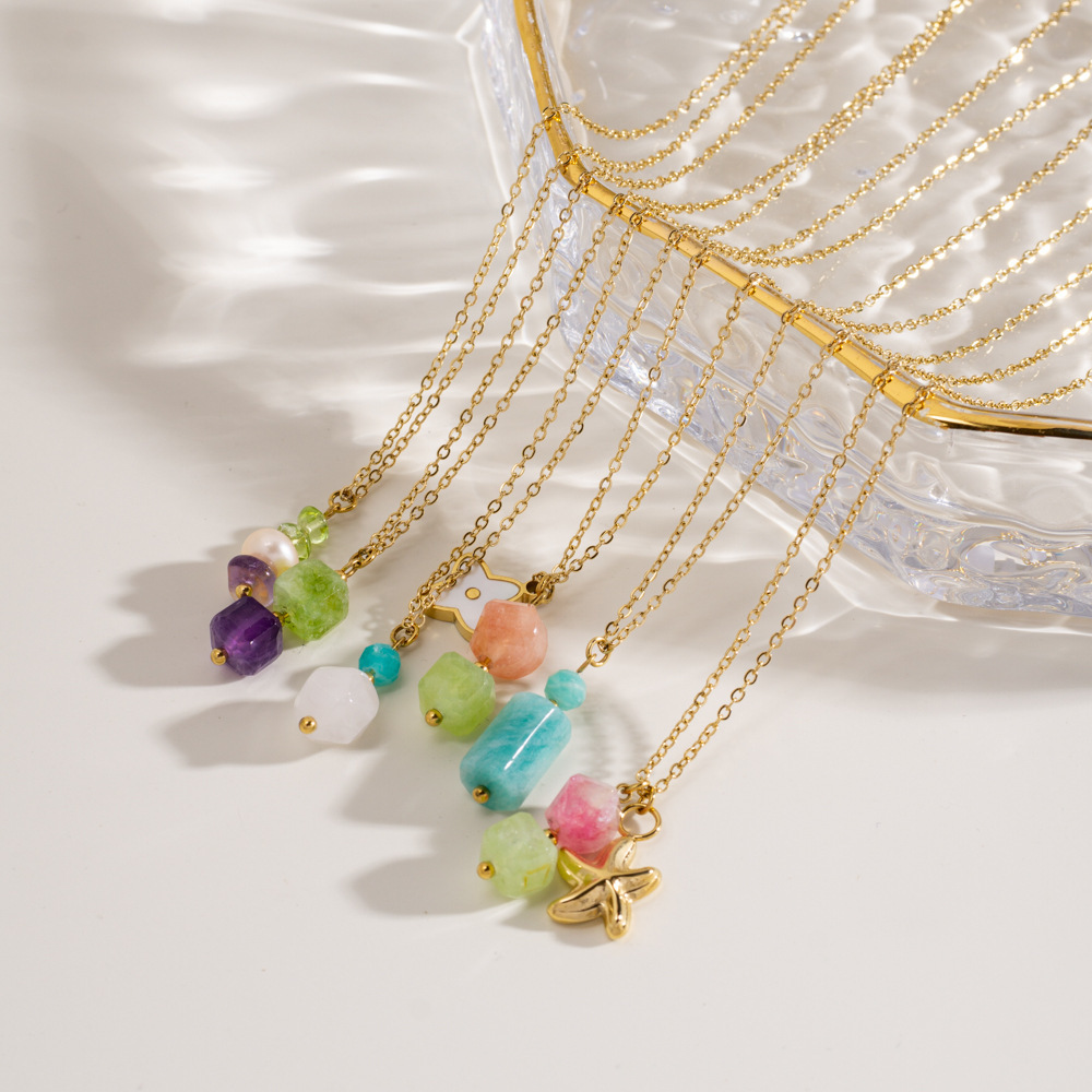 Colliers Pendentifs Élégants En Acier Inoxydable Pour Femmes, Série Simple Image3