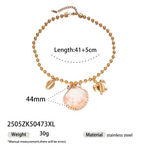 Collier Pendentif En Acier Inoxydable Couleur Or, Étanche, 1 Pièce h5 