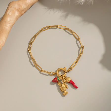 Bracelet à breloques étanche en acier inoxydable avec mousqueton (1 pièce) 2