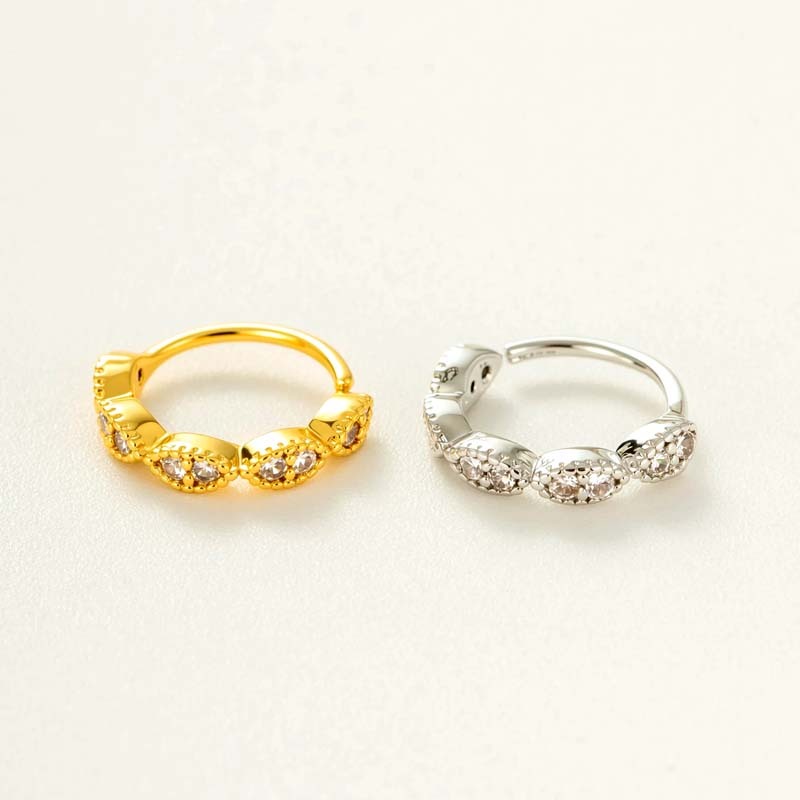 1 Pièce De Piercing De Nez Géométrique En Cuivre Doré Et Zircon Pour Femme h5Image7