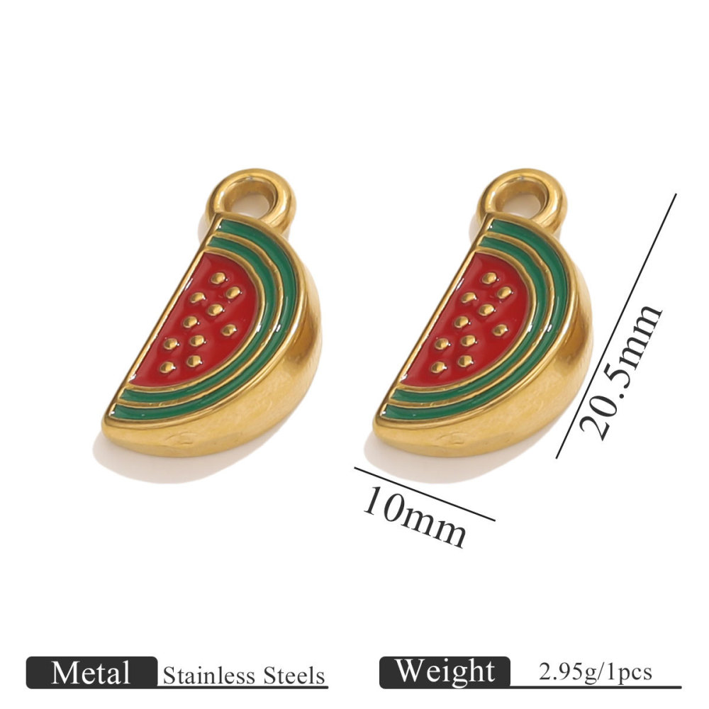 Pendentif Femme En Acier Inoxydable Étanche, Motif Fruits Naturels, À Faire Soi-Même (1 Pièce)