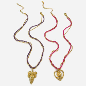 Collier Pendentif Cœur En Acier Inoxydable Étanche Couleur Or (1 Pièce) h5 Image6