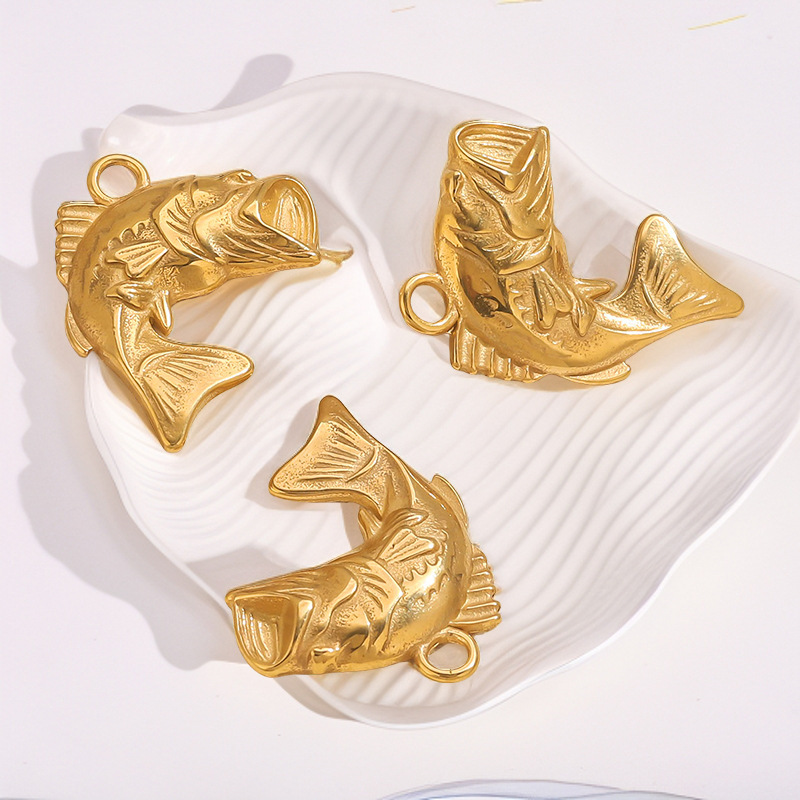 Pendentif Femme Étanche En Acier Inoxydable, Motif Poisson, À Faire Soi-Même (1 Pièce) Image4