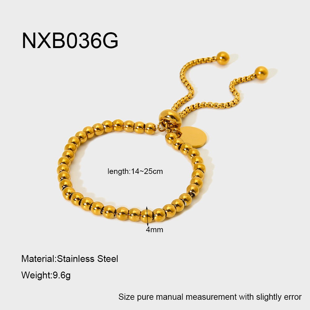 Bracelets Pour Femmes Simple Series Daily Geometric En Acier Inoxydable Étanche Couleur Or 