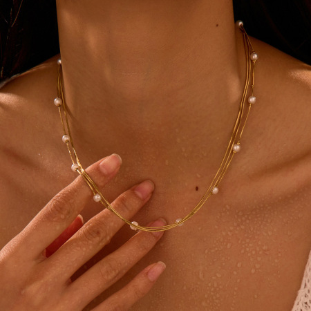 Colliers à chaîne élégants pour femmes, en acier inoxydable étanche, couleur or