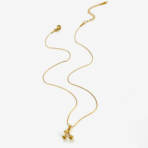Collier Pendentif En Acier Inoxydable Doré, Étanche, En Forme De Fruit (1 Pièce) h5