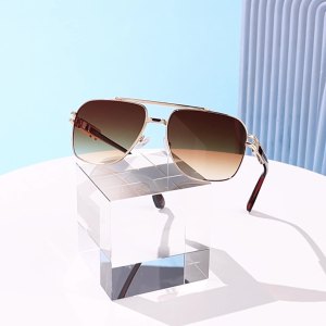 1 Paire De Lunettes De Soleil Simples Pour Femmes, Couleur Unie Et Décontractée h5 Image4