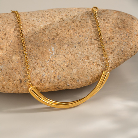 Bracelet à breloques géométrique en acier inoxydable étanche couleur or (1 pièce) 2