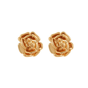 Boucles D'Oreilles Puces Daily Flower Pour Femmes, En Acier Inoxydable Étanche, Couleur Or h5 Image5