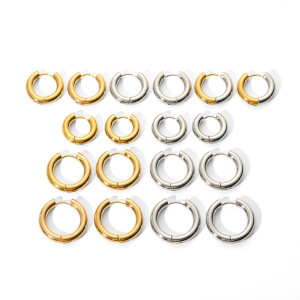 1 Paire De Boucles D'Oreilles Créoles Étanches En Acier Inoxydable h5 Image4