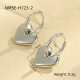 Boucles d'oreilles grand cœur couleur acier Image10