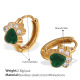 Petites boucles d'oreilles en zirconium vert Image2
