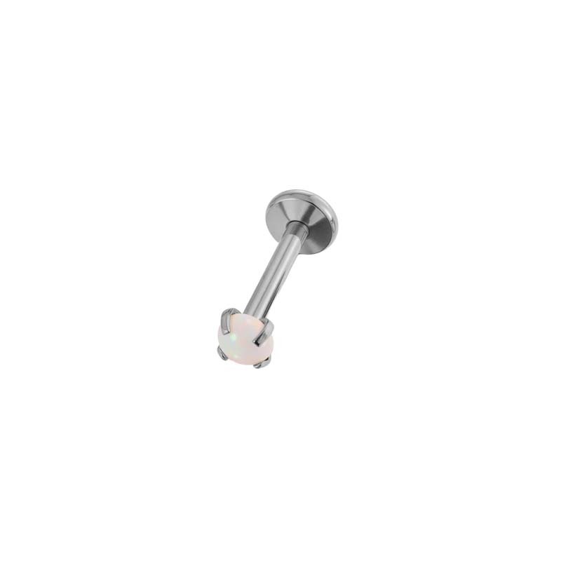 Boucle D'Oreille Piercing Simple En Acier Inoxydable Étanche Couleur Or Avec Zircon (1 Pièce)