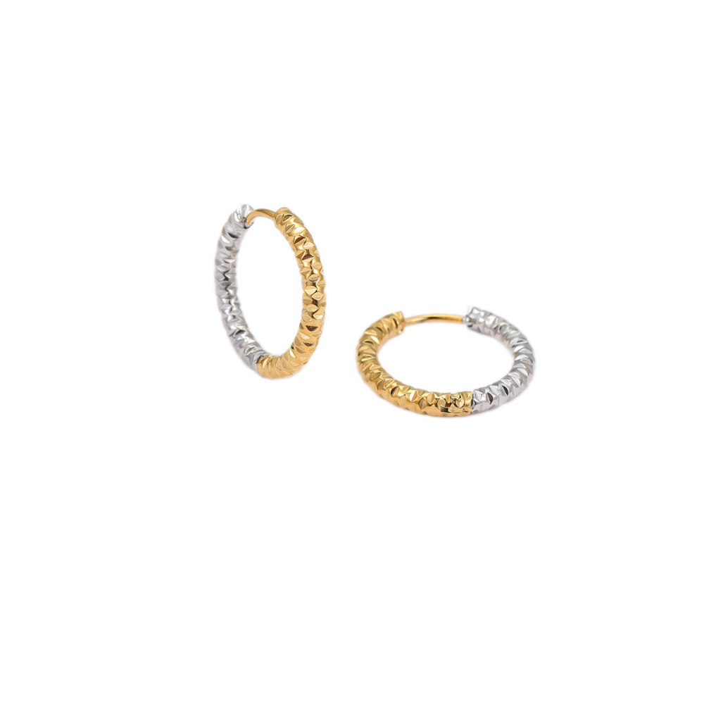 Boucles D'Oreilles Créoles Géométriques Simples Pour Femmes, En Acier Inoxydable Étanches. h5Image5