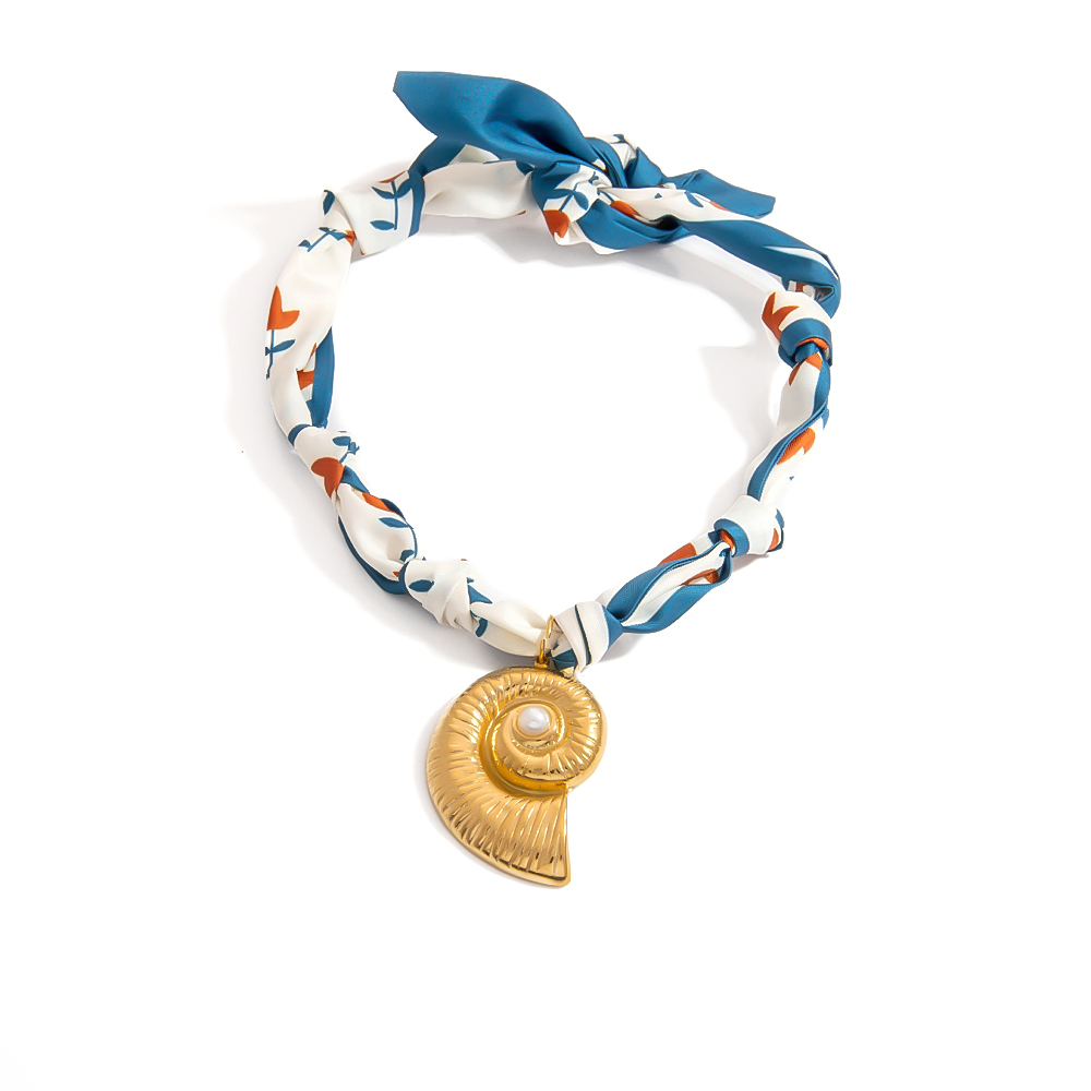 Collier Pendentif Coquillage En Tissu 1 Pièce