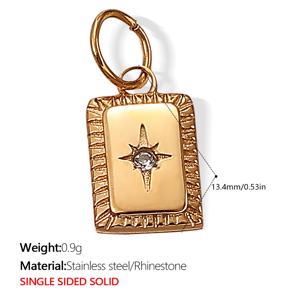 Pendentif Simple En Acier Inoxydable Étanche Couleur Or (1 Pièce) À Faire Soi-Même 
