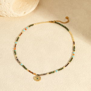 Colliers À Perles Géométriques Classiques Pour Femmes, En Acier Inoxydable Étanche h5 Image3