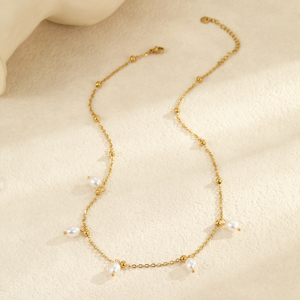 Colliers Pendentifs Pour Femmes En Acier Inoxydable Doré, Motif Fleur Douce Image4