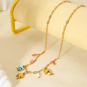 Collier Pendentif Doré Étanche En Acier Inoxydable (1 Pièce) h5 Image3