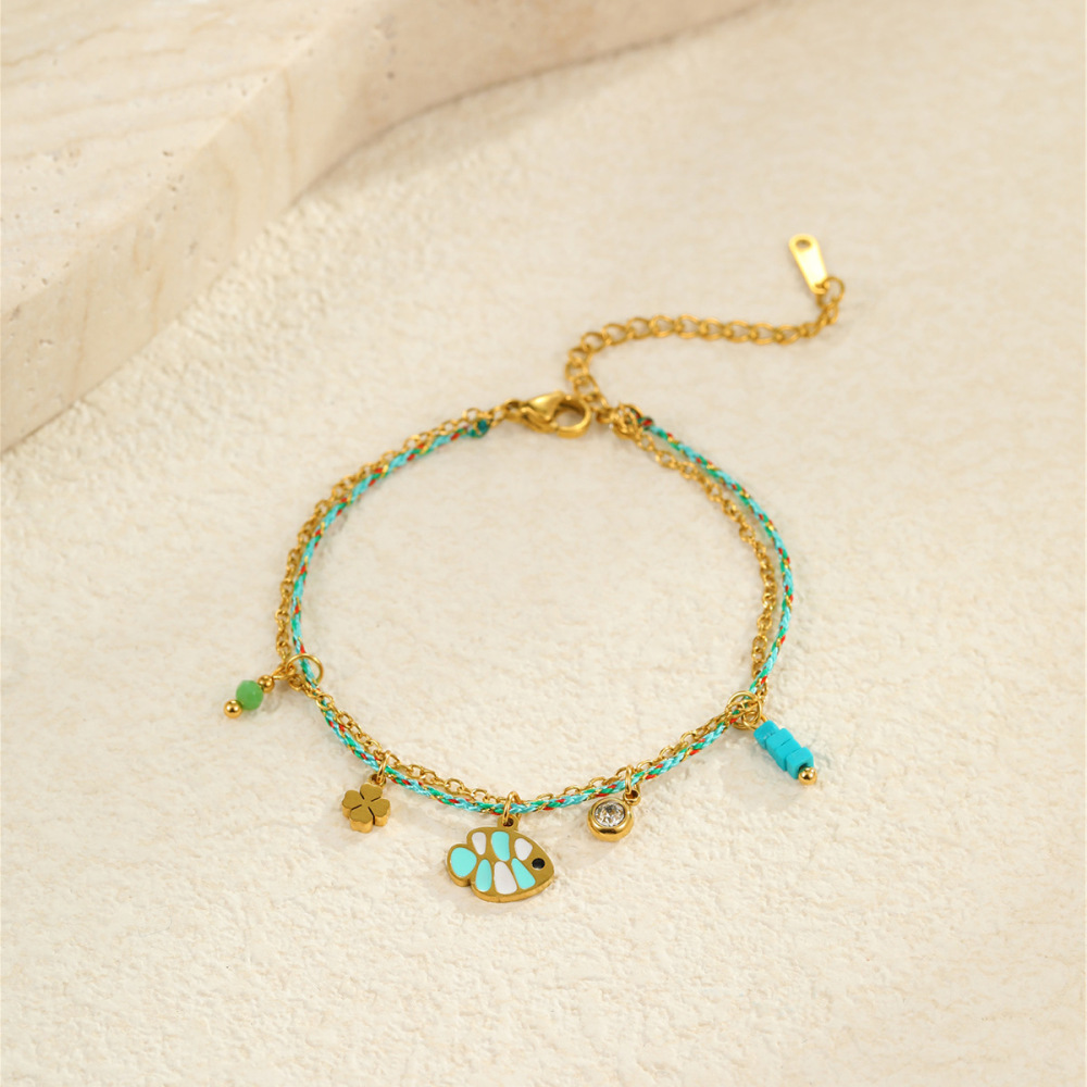 Bracelets À Breloques Pour Femmes, Simples, En Acier Inoxydable, Étanches, Avec Motifs D'Animaux De Vacances Image4
