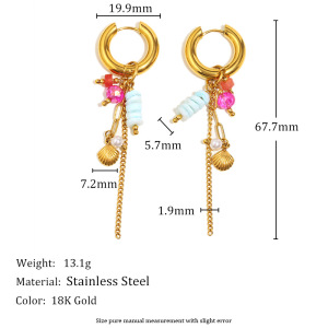 1 Paire De Boucles D'Oreilles Pendantes Design En Pierre Naturelle Pour Femme h5 Image4