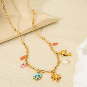 Collier Pendentif Doré Étanche En Acier Inoxydable (1 Pièce) h5 Image2