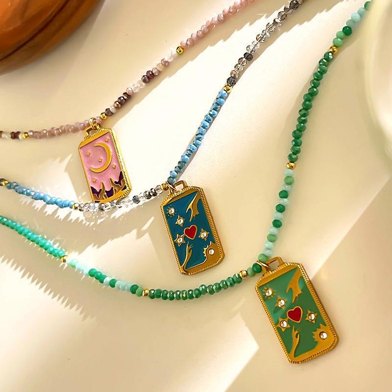 Collier Pendentif Tarot En Acier Inoxydable 1 Pièce Image4