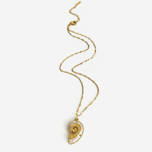 Collier Pendentif Oceanic En Acier Inoxydable Étanche Couleur Or (1 Pièce) h5 