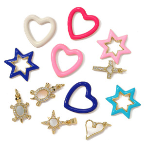 Pendentif Femme En Forme De Cœur, En Acier Inoxydable Étanche, Couleur Or, À Faire Soi-Même (1 Pièce) h5 Image6