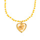 Collier de perles de verre en forme de boîte de fleurs séchées - or - 2
