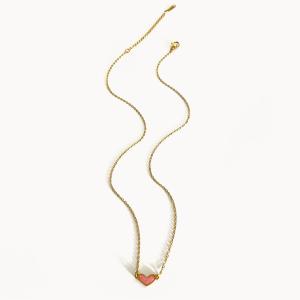 Collier Pendentif En Acier Inoxydable Doré, Étanche, En Forme De Cœur Émaillé h5 