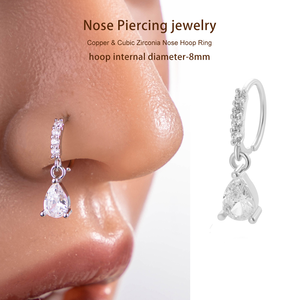 1 Pièce De Piercing De Nez En Zircon Couleur Cuivre Doré Image5