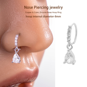 1 Pièce De Piercing De Nez En Zircon Couleur Cuivre Doré h5 Image5