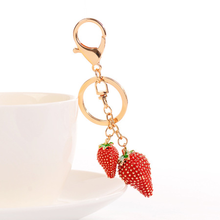 1 porte-clés en alliage fraise 2