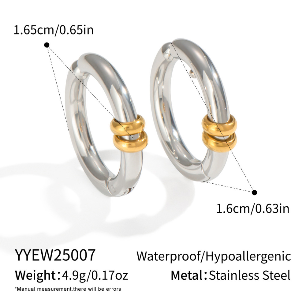1 Paire De Manchettes D'Oreille Étanches En Acier Inoxydable De Couleurs Assorties 