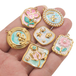 Pendentif Romantique À Faire Soi-Même En Acier Inoxydable Étanche Pour Femme (1 Pièce) h5 Image4