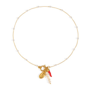 Collier Pendentif Chili Charm En Acier Inoxydable Étanche Couleur Or (1 Pièce) h5 Image5