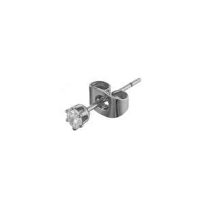 Boucle D'Oreille Piercing Simple En Acier Inoxydable Étanche Couleur Or Avec Zircon (1 Pièce) h5 