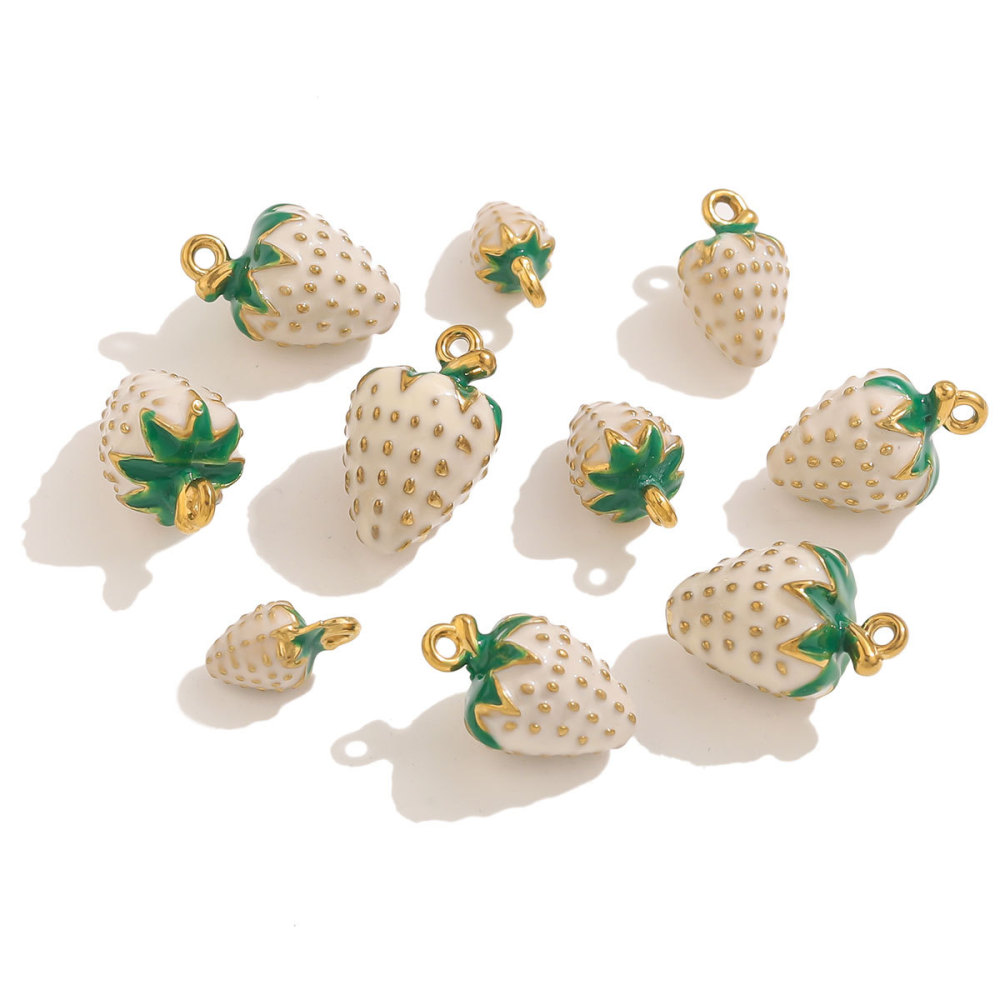 Pendentif Femme Étanche En Acier Inoxydable, Motif Fraise, À Faire Soi-Même (1 Pièce) Image5