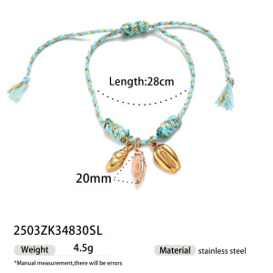 Bracelet Tressé Étanche En Acier Inoxydable Oceanic Couleur Or (1 Pièce) h5 