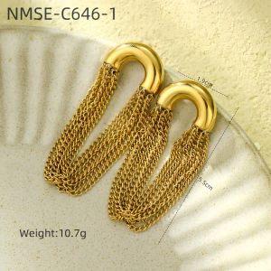 Boucles D'Oreilles Pendantes Pour Femmes, En Acier Inoxydable Imperméable, Couleur Or, Avec Pompon h5 