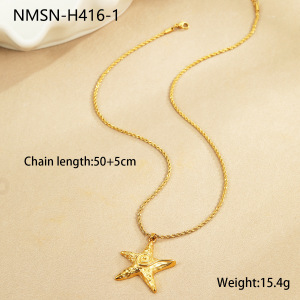 Colliers Pendentifs Pour Femmes Vacation Star En Acier Inoxydable Étanche Couleur Or h5 