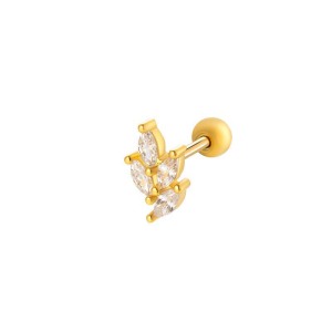 Boucles D'Oreilles À Tige En Acier Titane Et Zircon Pour Femme, 1 Pièce, Cœur Brillant h5 