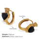 Petites boucles d'oreilles en zirconium noir 